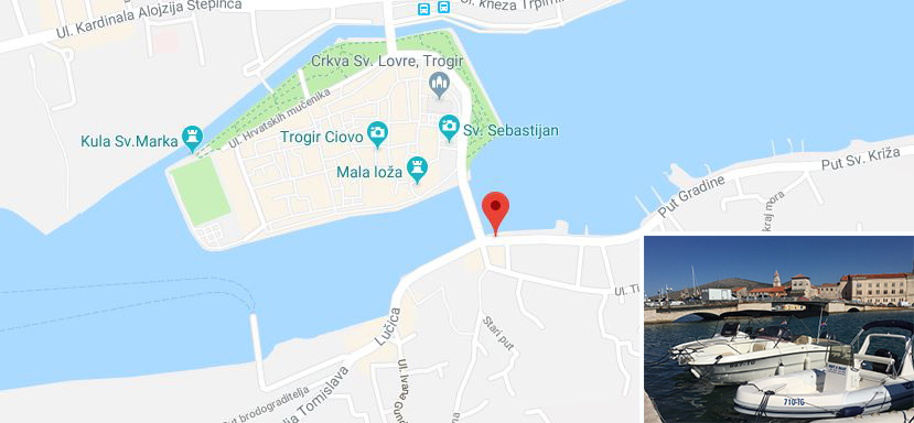 Boat mooring location Trogir Croatia